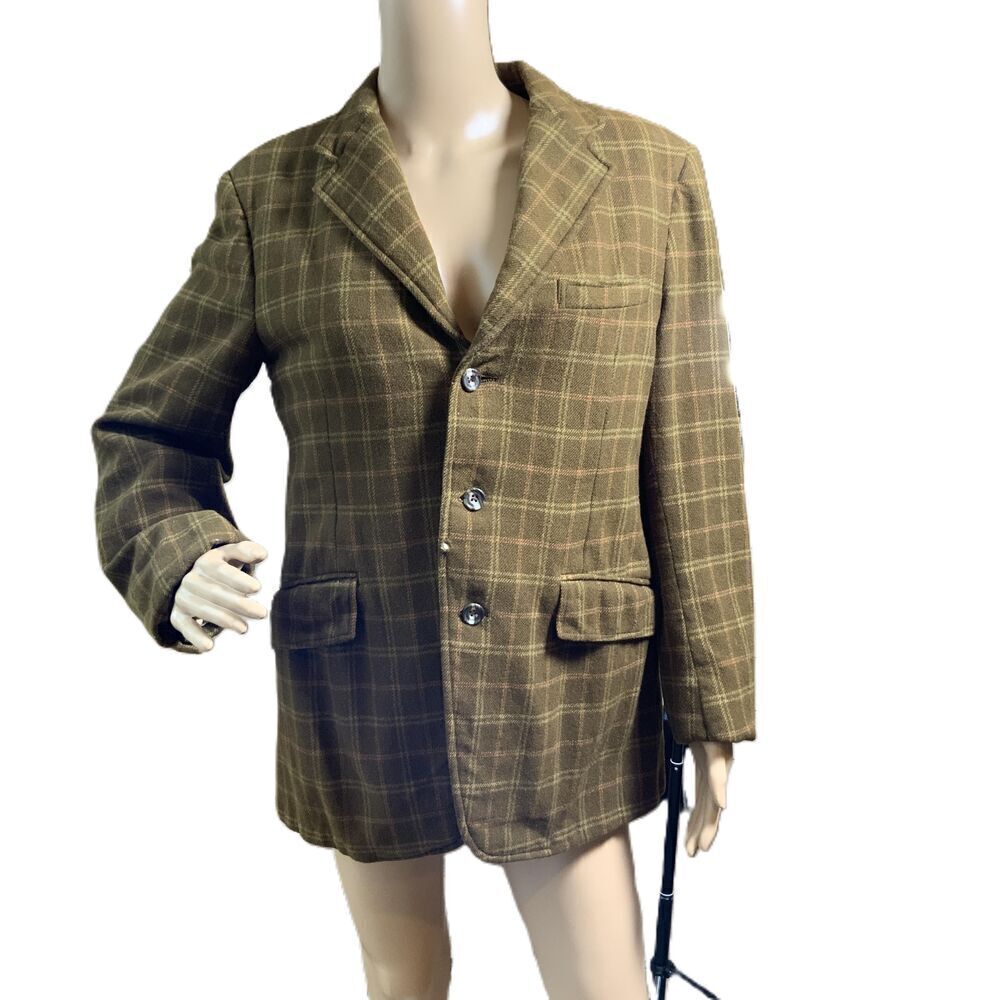 Charter Club Brown Plaid 3 Button Jacket Size Small Preppy Academia Grandmacore